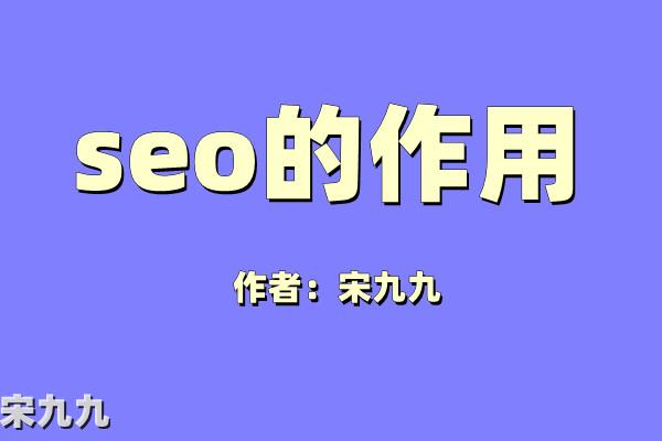 宋九九:互联网推广怎么做?SEO优化有什么作用? 第1张
