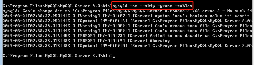 mysql命令行登录_命令行登陆mysql_登录命令行中的文件夹
