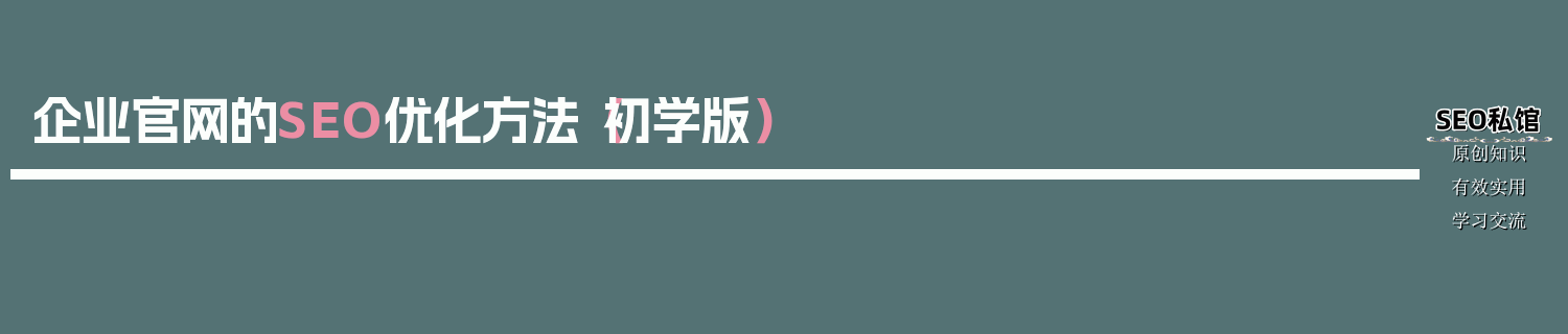 优化企业要素配置是什么意思_企业官网的SEO优化方法(初学版)