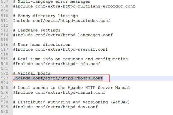 apache httpd.conf 虚拟主机配置 _ httpd-vhosts.conf 代码添加 _apache 本地域名