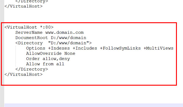 apache httpd.conf 虚拟主机配置 _ httpd-vhosts.conf 代码添加 _apache 本地域名