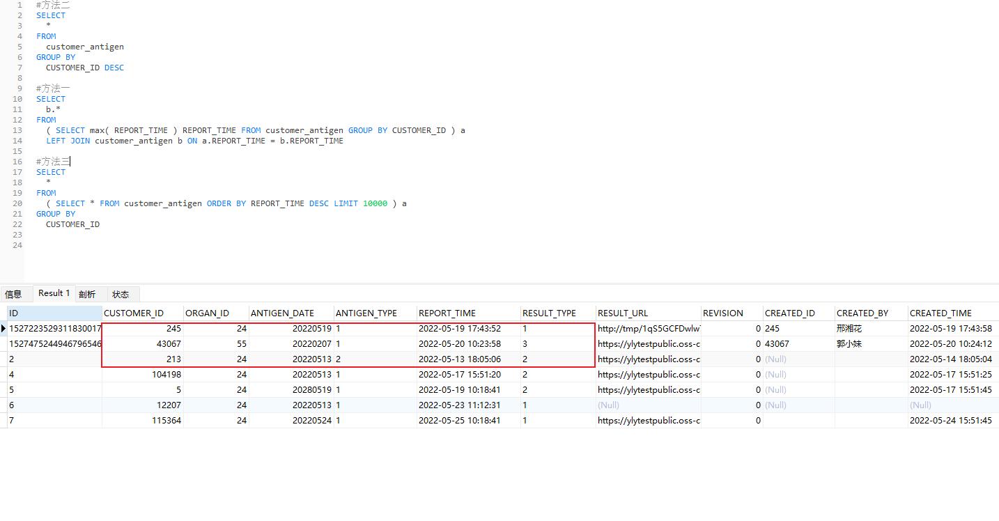 陕西mysql查询最新核酸信息记录_mysql分组查询最新时间的数据
