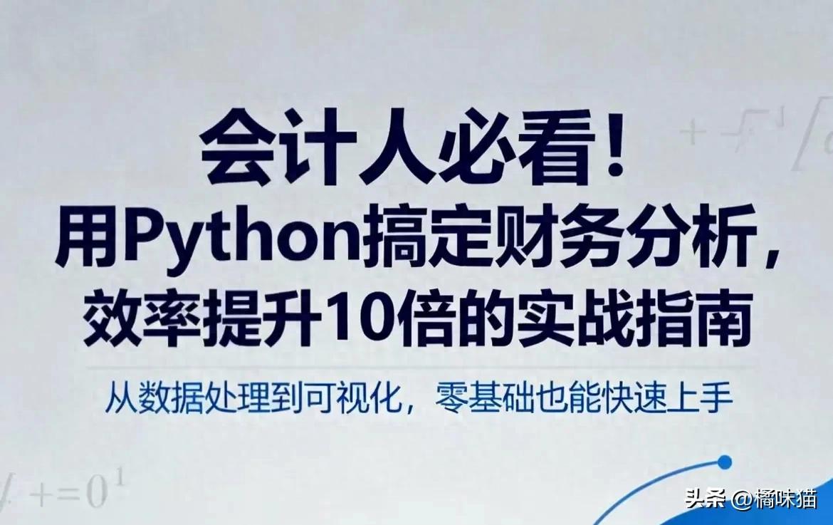 陕西会计学Python_会计人必看！用Python搞定财务分析，效率提升10倍的实战指南