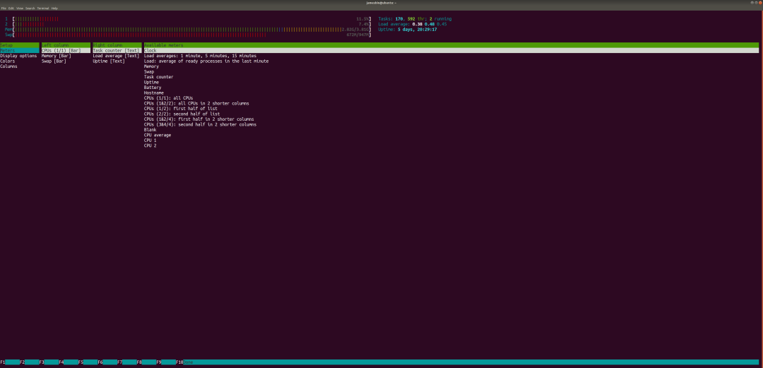 htop使用教程_分享一个比Top更好用的进程管理工具htop